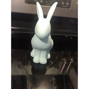 Blue Ceramic Faceless Bunny Figurine for EASTER DECOR!